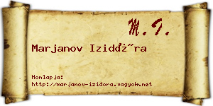 Marjanov Izidóra névjegykártya